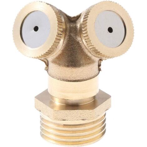 Buse de brumisation en laiton à 1 trou pour arroseur jardin, raccord d'eau avec adaptateur 1,27 cm jardin extérieur - 2-hole
