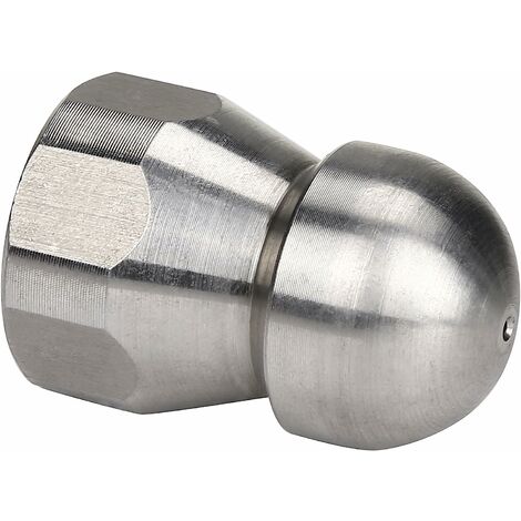 Buse de jet d'égout fixe en acier inoxydable, nez de bouton 3/8 pouce femelle orifice 4.0, 4000 PSI