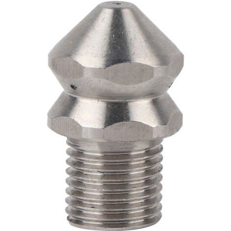 Buse de Nettoyage de Canalisation Filetage Mâle G1/4" Acier Inoxydable, 4 Trous pour Débouchage et Lavage Haute Pression