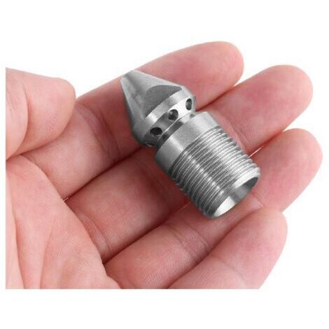 Buse de nettoyage de canalisations en acier inoxydable SS304 avec filetage mâle BSP 3/8 pouce