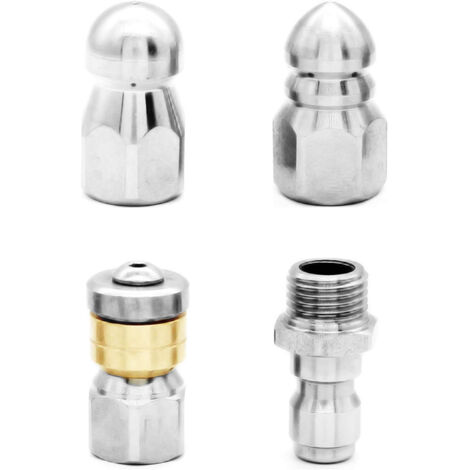 Buse de nettoyeur haute pression, buse de vidange durable, compatible avec les nettoyeurs haute pression de 1/4 pouce, connexion rapide.
