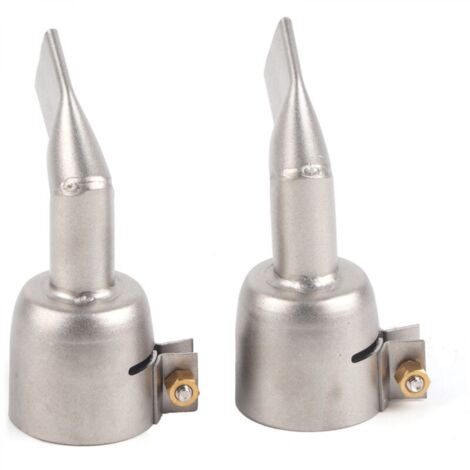Buse de pistolet de soudage, 2 pièces buse de pistolet à air chaud en acier inoxydable de 120 degrés, accessoires de pistolet thermique de soudage à buse plate, pour le soudage de feuille de plastique