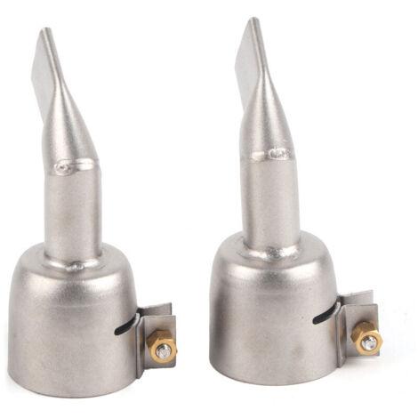 Buse de pistolet de soudage, 2 pièces buse de pistolet à air chaud en acier inoxydable de 120 degrés, accessoires de pistolet thermique de soudage à buse plate, pour le soudage de feuille de plastique