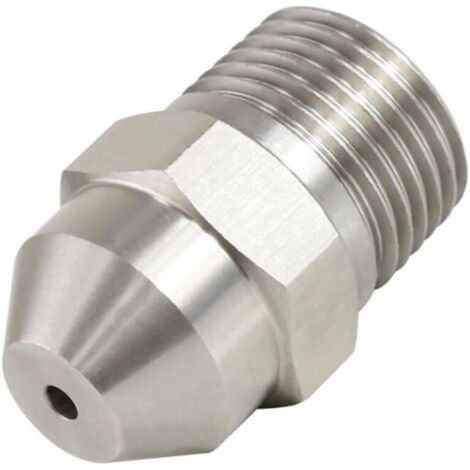 Buse de pulvérisation Droite à Filetage mâle 1/8 "1/4" 3/8 "1/2" BSP, arroseur Lavage Haute Pression en Acier Inoxydable for Usage Industriel(4.0mm Hole,1/4") 3.5mm Hole 1/4"
