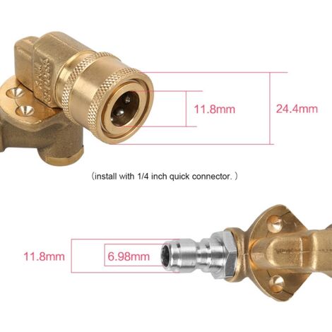 Buse de pulvérisation haute pression à 5 niveaux réglables avec raccord rapide 1/4'' pour lavage auto, nettoyage des jantes et des gouttières - Produit en cuivre - 1 unité