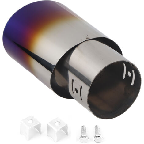 Buse d'échappement en acier inoxydable bleu titane 62mm / 2.4 pouces