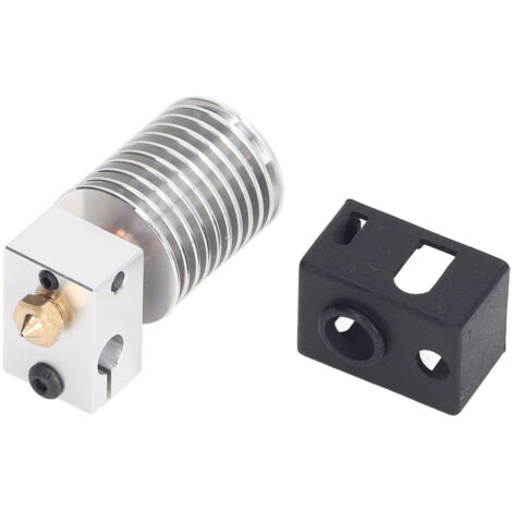Buse en Laiton 0.4mm pour Hotend d'Imprimante 3D, Bloc Chauffant en Aluminium avec Manchon en Silicone et Conduit Bimétallique