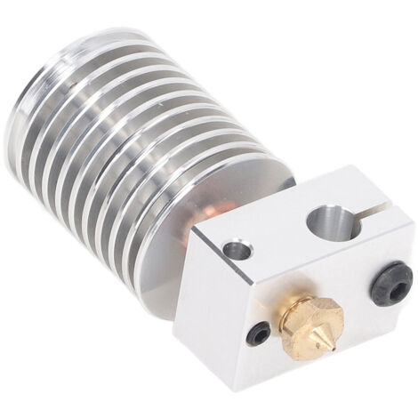 Buse en Laiton 0.4mm pour Imprimante 3D, Bloc Chauffant Aluminium avec Manchon Silicone et Conduit Bimétallique pour Hotend