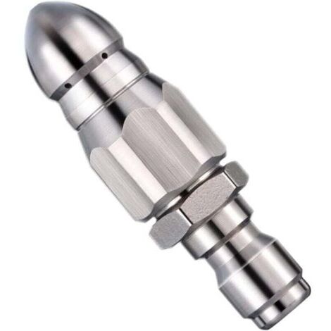 Buse Haute Pression Acier Inoxydable Débouche Canalisations Nettoyeur Jet Arrière Fusée Tuyau 1/4 Pouce