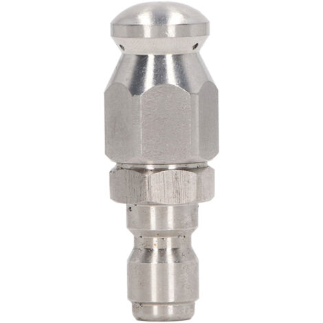 Buse pour Nettoyeur Haute Pression 5000 PSI Acier Inox, Connexion Rapide 1/4 NPT, Tête Ronde 1 Avant 3 Arrière