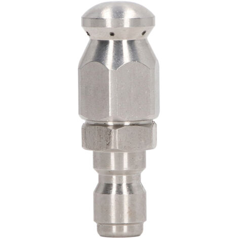 Buse pour Nettoyeur Haute Pression 5000PSI Acier Inox, Connexion Rapide 1/4 NPT, Tête Ronde 1 Avant 6 Arrière