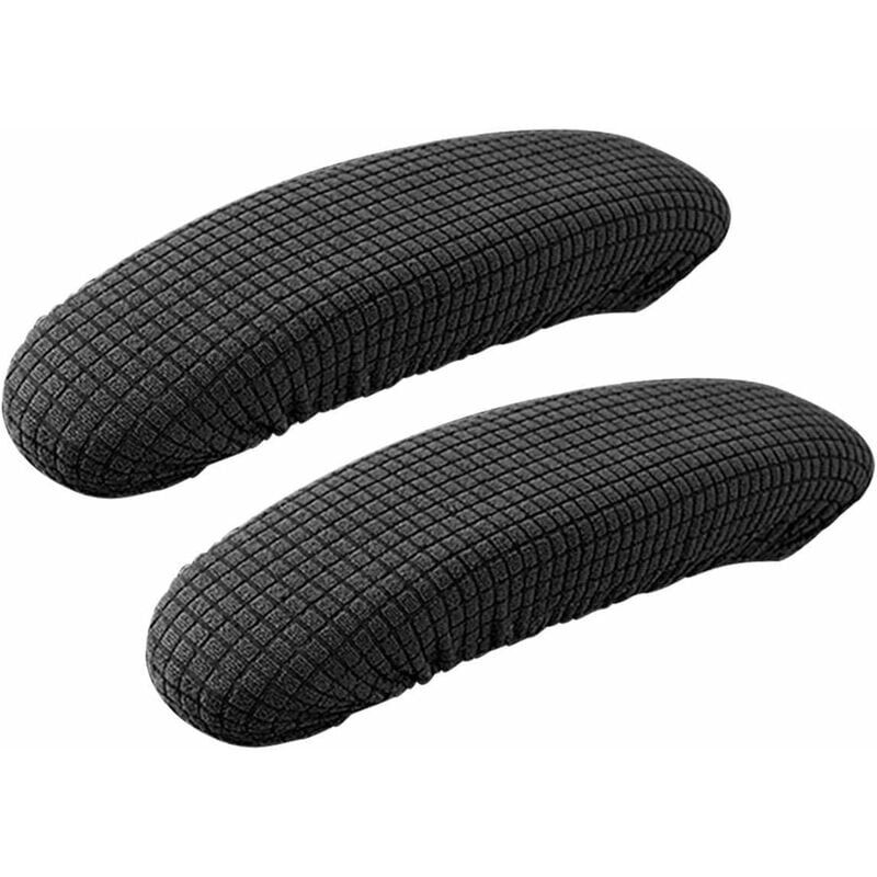 1 paire de housses d'accoudoirs en polyester pour chaise de bureau - Amovibles, élastiques, lavables et imperméables - Noir-LIAIKI
