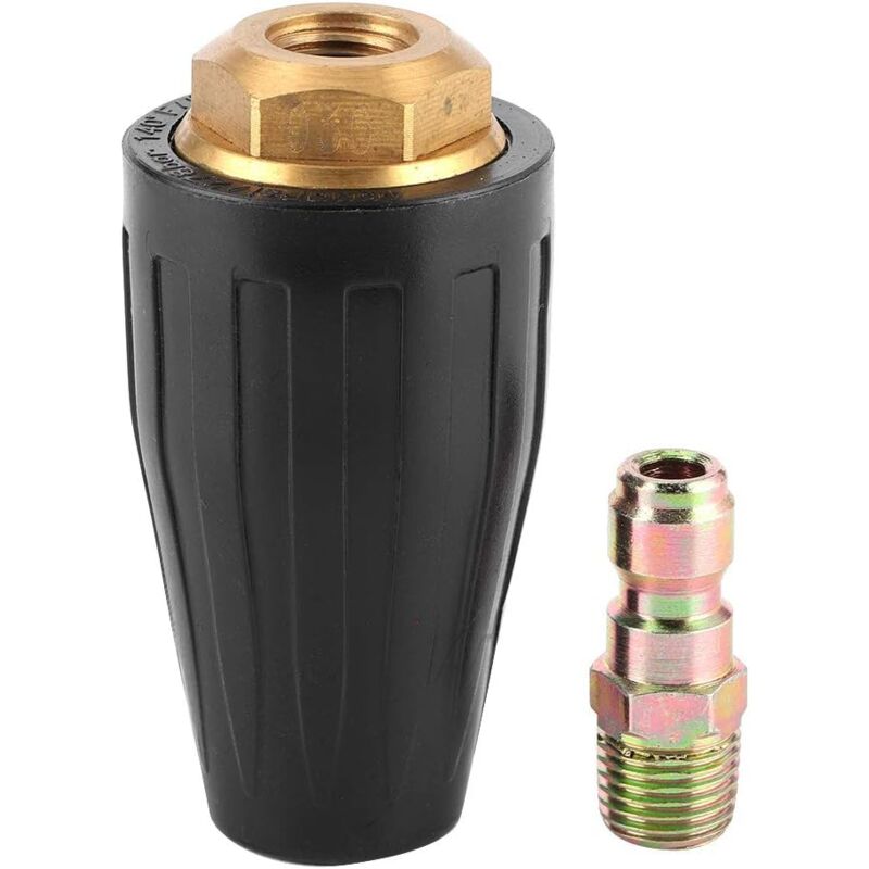 Buse Turbo Rotative, Buse Turbo 3600PSI en Caoutchouc 1 / 4in Buse Rotative en Laiton Massif en Acier Inoxydable Outil de Lavage Puissant et