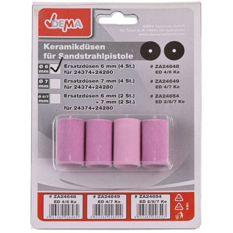 Buses 6 mm pour cabine sablage D24280 / 500 L et D24374 / 340 L