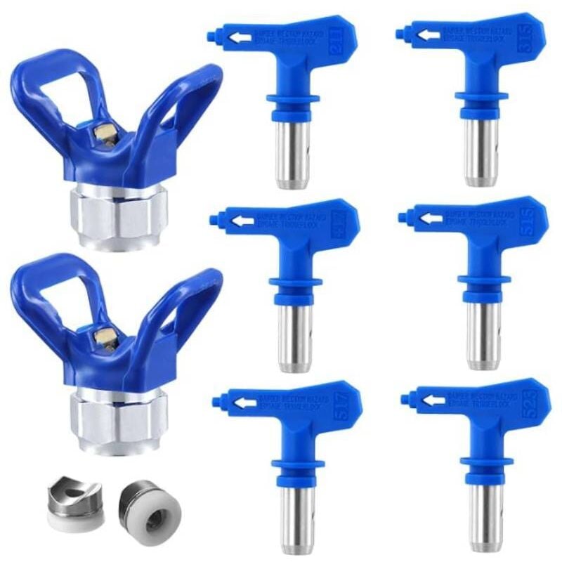 Coocheer - Buses de pulvérisation de peinture airless, jeu de buses réversibles, 6 tailles (211/315/417/517/515/523) pour le résidentiel et la