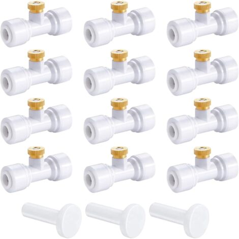 Buses D’Irrigation Kit 12Pcs de Brumisation en Laiton +12siège Pulvérisation,Système Brumisateur Extérieur,Arroseurs D'atomisation pour l'Irrigation l'Arrosage des Jardins Blanc -