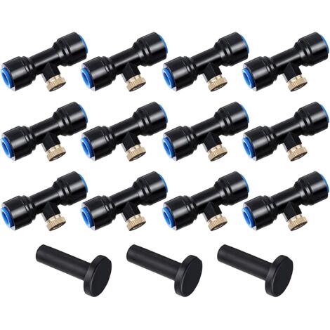 Buses D’Irrigation Kit 12Pcs de Brumisation en Laiton +12siège Pulvérisation,Système Brumisateur Extérieur,Arroseurs D'atomisation pour l'Irrigation l'Arrosage des Jardins,Bleu -