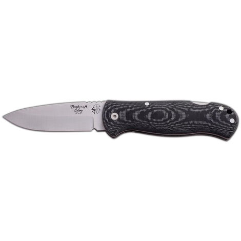 BUSHCRAFT J&ampV coltello con mango Lama Micarta nera da 8 cm e copertura in nylon nero, attrezzo da campeggio per la pesca, caccia, attività sportive.