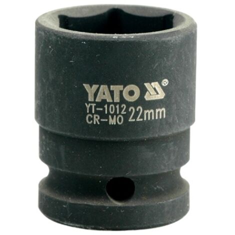 Bussola a impatto da 1/2", 22 mm x 39 mm, corta, a 6 punte.