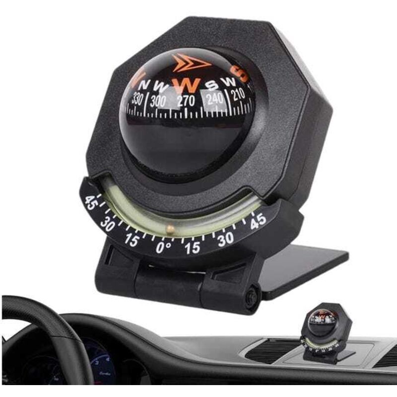 Bussola di precisione per veicoli – Bussola marina per cruscotto, pieghevole a 180 gradi, regolabile per la navigazione