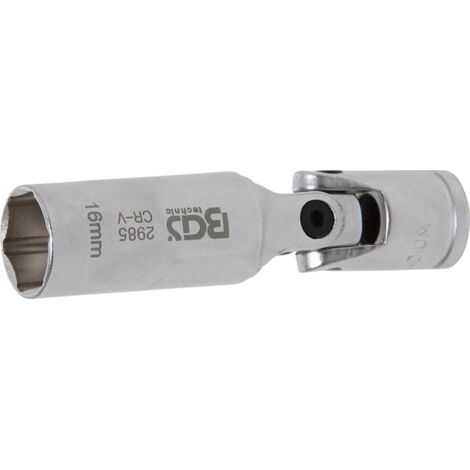 Bussola esagonale per candelette snodata  10 mm (3/8")  16 mm