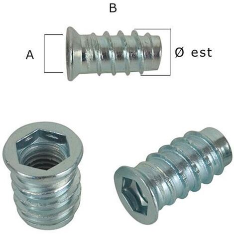 BUSSOLA ESAGONO INCASSATO M10 Ø15X20MM ZINCATO