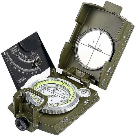 Bussola multifunzionale professionale, bussola militare impermeabile ad alta precisione interamente in metallo