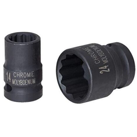 Bussola poligonale 1/2" per avvitatori ad impulsi, corta, 9 mm