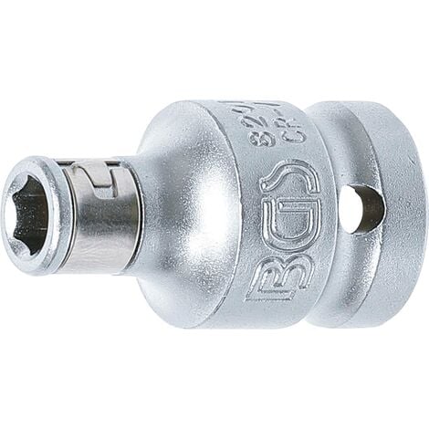 Bussola porta inserti con sfera di tenuta  quadro interno 12,5 mm (1/2")  esagono interno 6,3 mm (1/4")