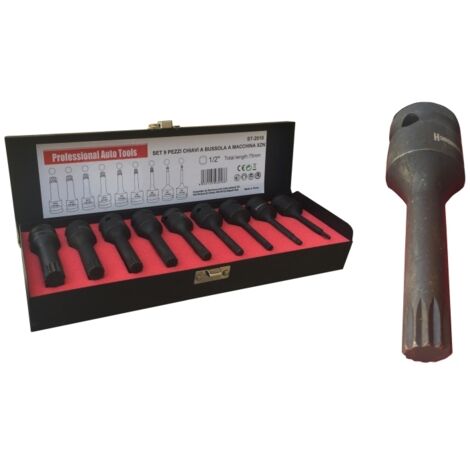 Bussole/Boccole ad impatto professionali XZN serie 9 pezzi da 1/2 cromo molibdeno