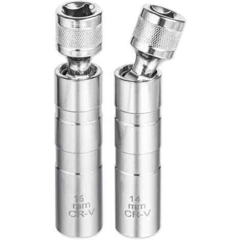 Bussole per candele da 14 mm e 16 mm, 2 chiavi magnetiche per candele, chiave universale per candele a 12 punte da 3/8", strumento per la rimozione delle candele per auto