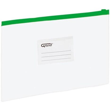 Busta con cerniera A4 Kw Trade - verde, con tasca