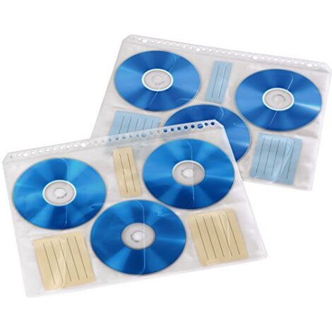 Busta per raccoglitore CD/DVD Hama 6 scomparti 6 CD/DVD/Blu-ray Plastica Trasparente Bianco 10 pz. (L x A x P) 23.8 x 0