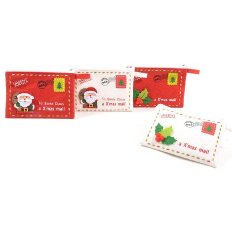 Busta portaletterina in pannolenci h12 cm per decorazioni natalizie