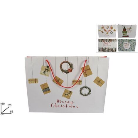 BUSTA REGALO NATALIZIA 55X40X20CM ASSORTITE PREZZO CAD UNO