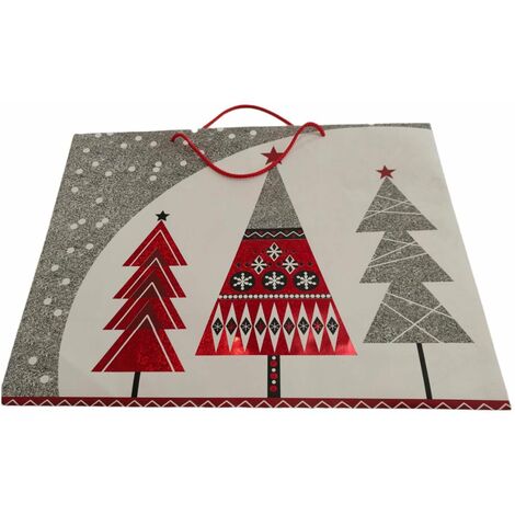 Busta sacchetto scozzese design alberi per decorazioni e regali natalizi