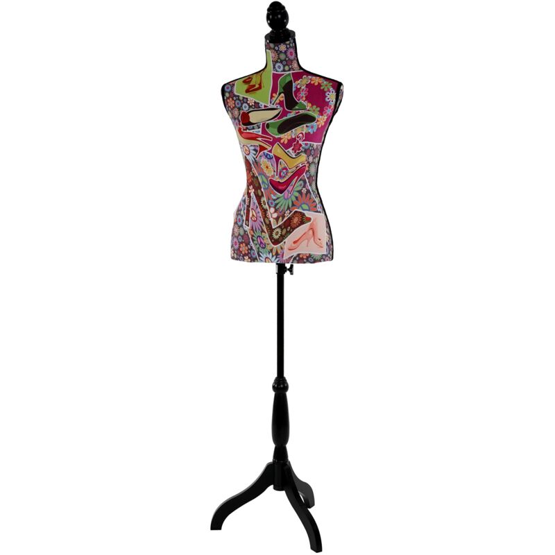 Buste de couture mannequin torse femme fibre de verre motif talons hauts hauteur réglable 040004290