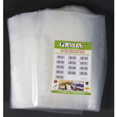 Buste Goffrate per Sottovuoto in Nylon e Polietilene Alimentare – Confezione 100 pz, - Misure: cm 40x60