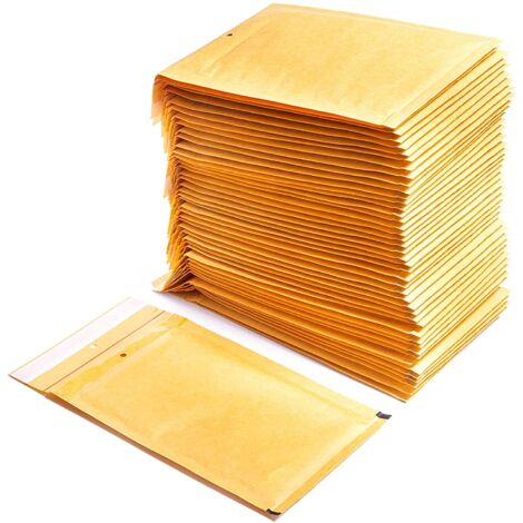 Buste imbottite di carta bolla interna in polietilene, colore marrone, borse per spedizioni con capacità per riporre documenti (10 buste, 230 x 340 mm)