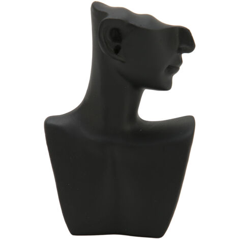 Bustier de présentation en résine pour colliers et pendentifs, support de mannequin noir pour bijoux