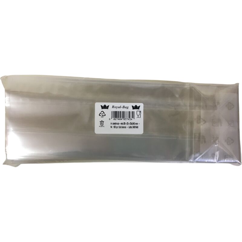 Bustina trasparente mm 80x50x240 (confezione da 100 pz)