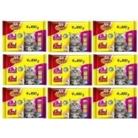 Bustine di cibo per gatti Basil manzo pollame (4x100g) x9