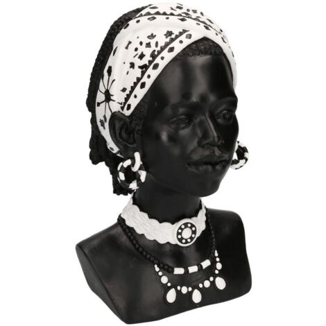 Busto de mujer africana estatua de resina cm18x20h30