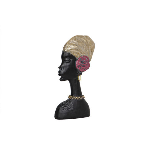Busto Resina Mujer Turbante Flor 192235