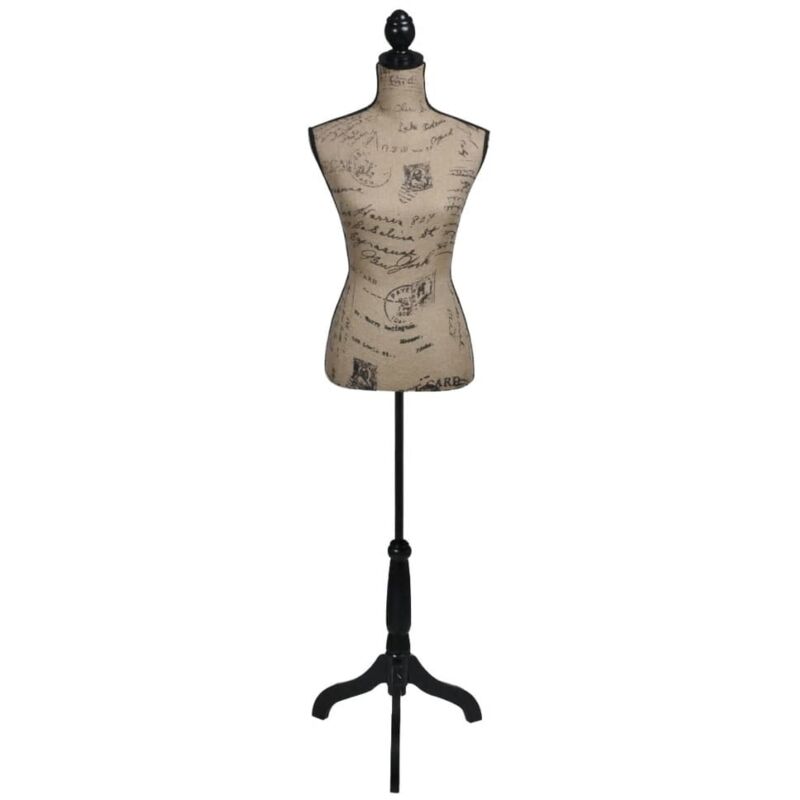 Busto Sartoriale Donna Marrone Nero Manichino In Iuta Vidaxl