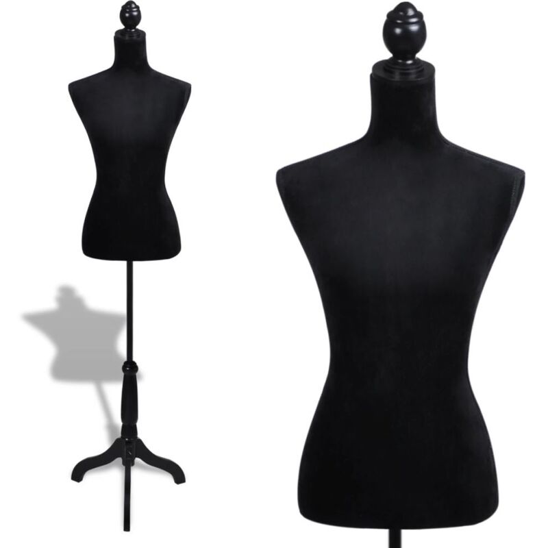 Busto Sartoriale Donna Manichino Femminile Nero Vidaxl