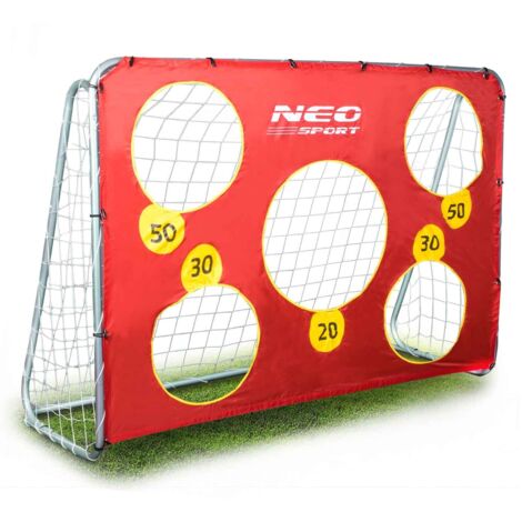 But de football 215 x 153 x 76 cm – Cadre en acier 32 mm – Tapis cible inclus – Pour jeunes joueurs – Installation rapide sans outils