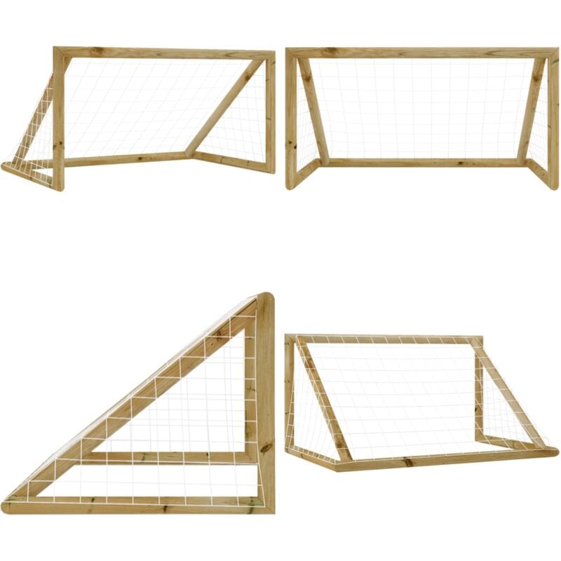 But de football avec filet 160x80x100 cm Bois de pin imprégné - but de football - buts de football - Home & Living - Vert