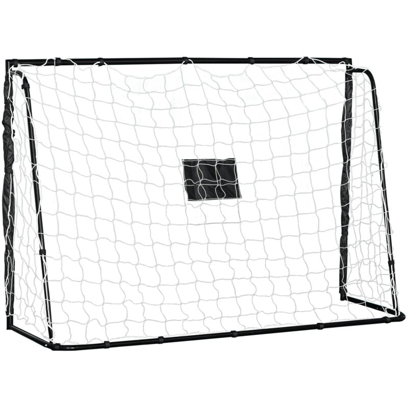 Homcom - But de football - cage de foot - but futsal dim. 186L x 62l x 123H cm - châssis métal filet pe - piquets & outil inclus - noir