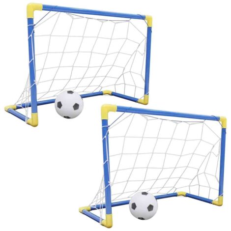 But de football double pliable d'extérieur pour enfants avec pompe à ballons et jouets d'entraînement pour enfants